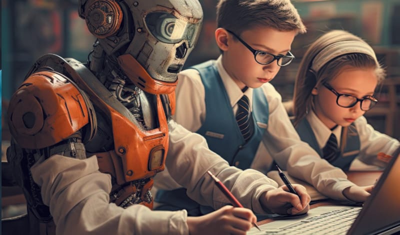 الروبوتات والأجهزة الذكية ستغير حياتنا بحلول 2030 5 الروبوتات والأجهزة الذكية تذاكر مع الطلبة