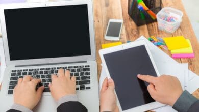 أشخاص في مجال الأعمال، لابتوب، آيباد