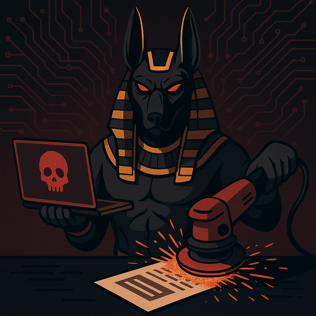 برنامج الفدية Anubis يضيف أداة تدمير الملفات نهائيًا ويمنع استرجاعها 4 20250616 2136 Anubis Ransomware