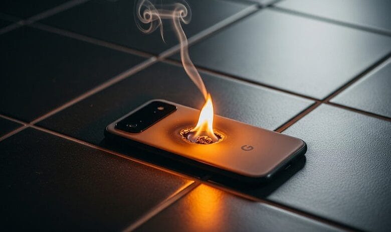 تحذير لمستخدمي هاتف Pixel 6a : استمرار حوادث الاحتراق أثناء الشحن رغم تحديثات الأمان 1 Google Pixel 6a caught on fire and exploding battery image w810h462