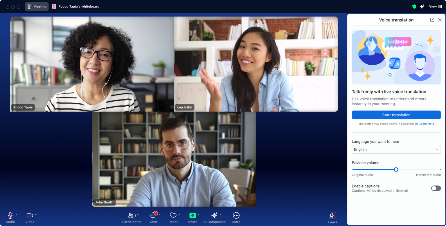 Real time voice translation