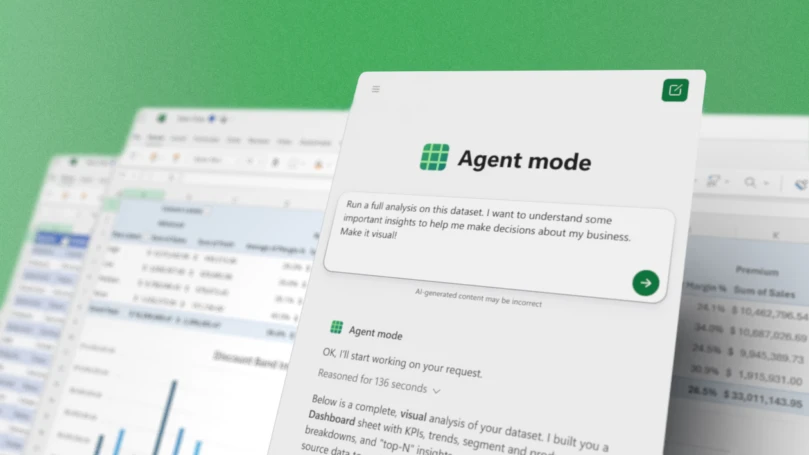 مايكروسوفت تعيد تعريف الإنتاجية في Microsoft 365 Copilot بالموجهات الذكية 2 M365 Blog 09292025 agentMode Hero v1 809x455 1