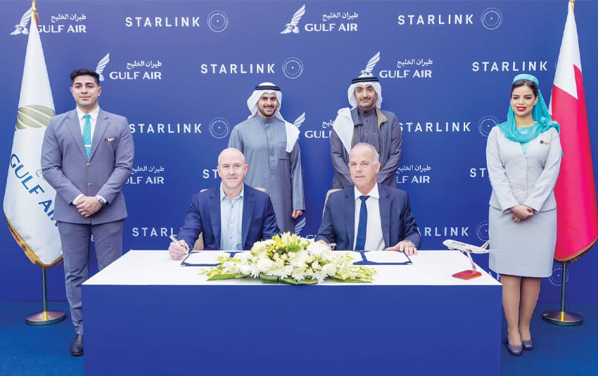 طيران الخليج في البحرين تعتمد Starlink الفضائي مجاناً على رحلاتها في 2026