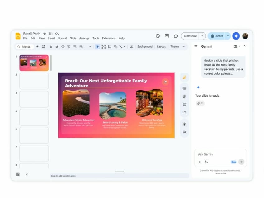 جوجل تضيف قدرات Gemini إلى المستندات والجداول والعروض في Workspace