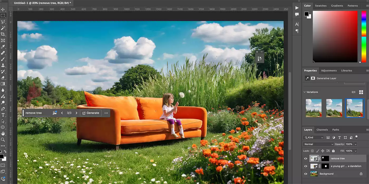 ميزة التعبئة التوليدية Generative Fill في فوتوشوب 
