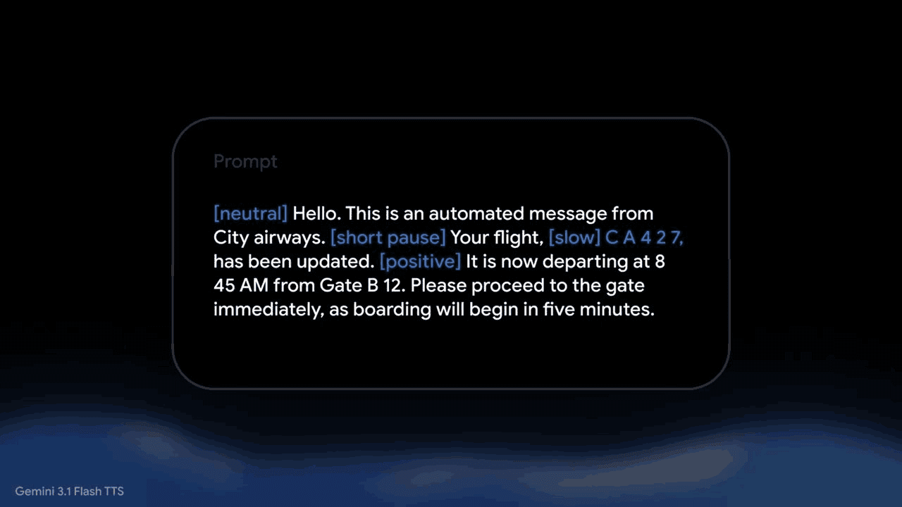 «Gemini 3.1 Flash TTS» نموذج جديد للأداء الصوتي الاحترافي… هل يلغي توظيف المعلّقين الصوتيين؟