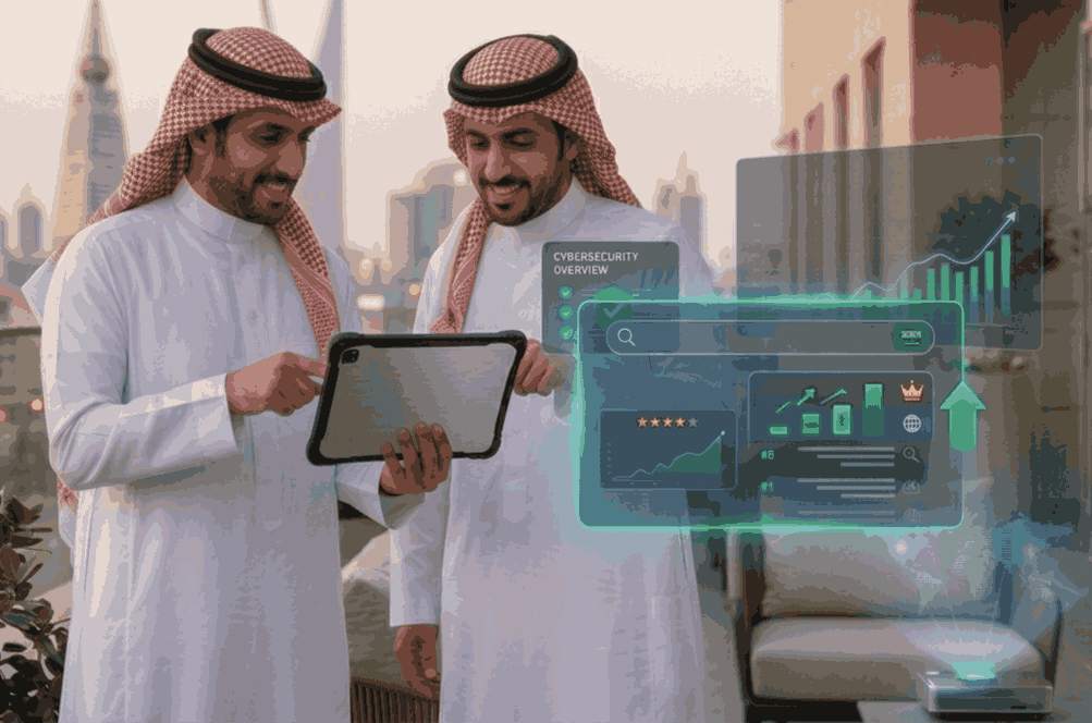 رجلان سعوديان يستعرضان مؤشرات تبني النطاق المحلي وتحسن البحث والأمن السيبراني 