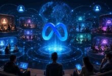 مجتمعات رقمية متعددة في تطبيق Forum يتوسطها شعار ميتا