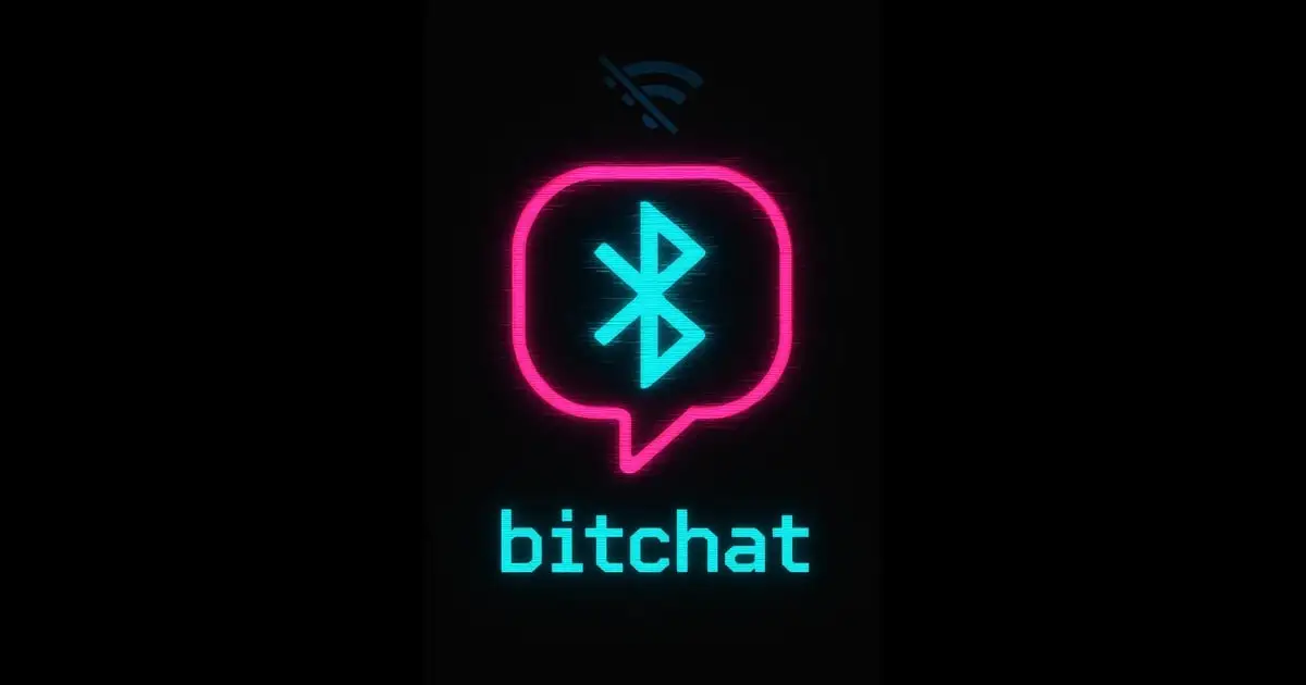 تصميم يظهر لوجو تطبيق Bitchat للتواصل Offline بدون انترنت 