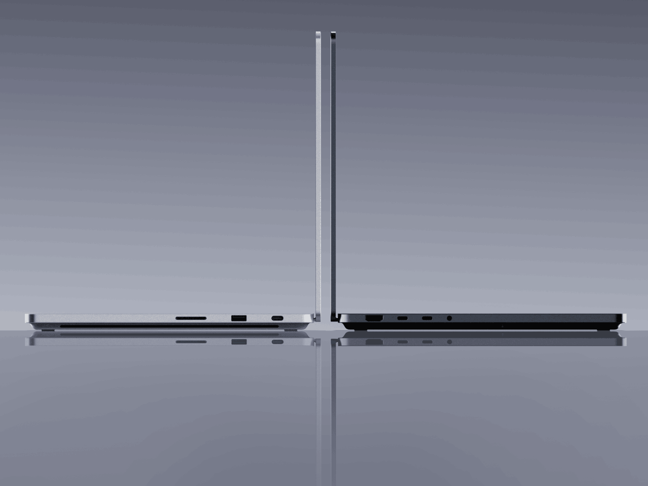 نموذجان متقابلان من جهاز Surface Laptop Ultra للمحترفين 