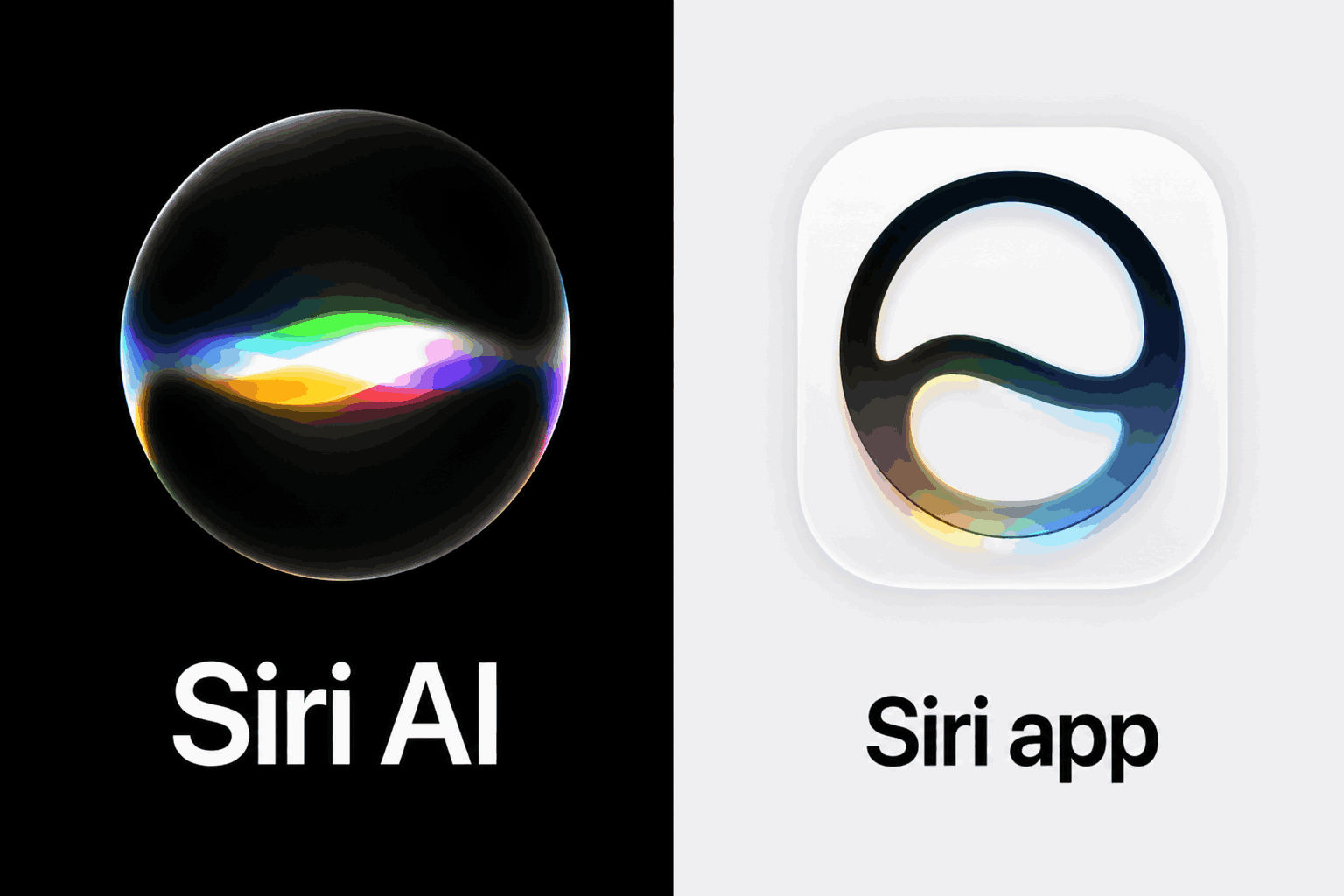 أيقونة المساعد الذكي Siri AI يقابلها ايقونة التطبيق المستقل الخاص بـ Siri